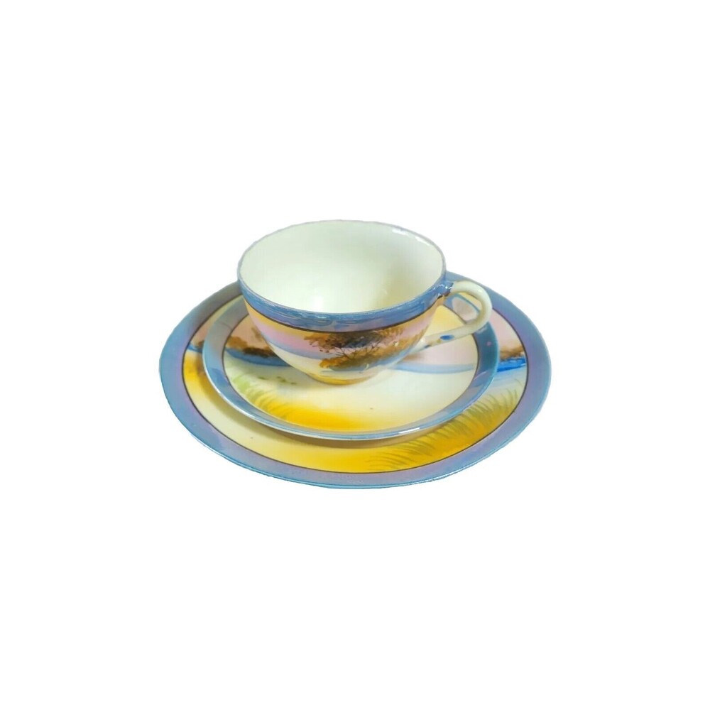21-pc Japan‎ Hand Painted Teaset-Various Pieces-Water & Swan Images Vintage - Picture 10 of 12